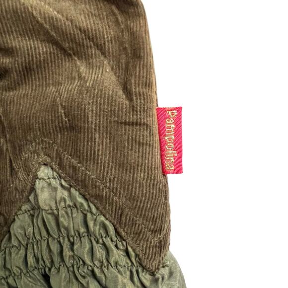 Pampolina Girls Dress 3T Green Corduroy & Taffeta Embroidered Sleeveless $110 - Picture 5 of 9